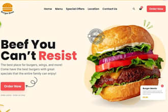 design wix gourmet burger website bbq restaurant website