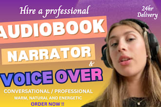 be your female audiobook narrator in neutral english voiceover for acx audible