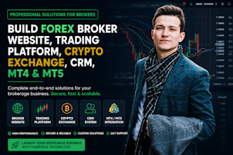 build a forex broker website, crypto trading platform, CRM, mt4 and mt5