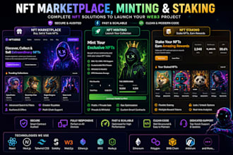 build nft marketplace, nft minting website, nft staking