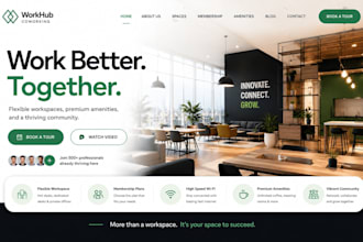 design wix coworking space website workspace membership shared office website