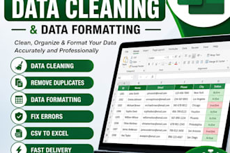 clean, format and organize excel or google sheets data