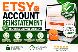 etsy account reinstatement, etsy suspension appeal, etsy appeal letter