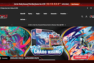 build trading card pokemon website pokemon store game card anime store
