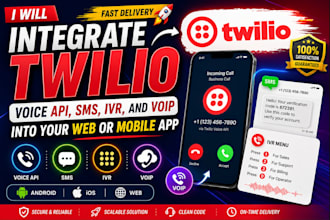 integrate twilio voice API, SMS, IVR, and voip into your web or mobile app