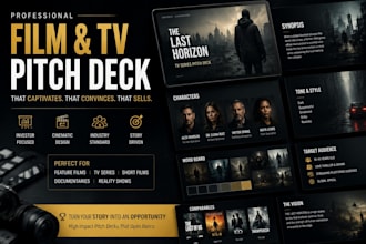 create a professional film pitch deck presentation, epk, and posters in 24 hours