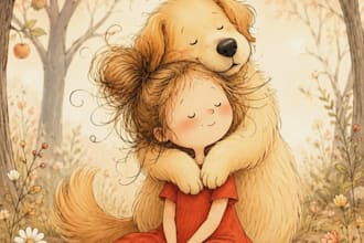 draw whimsical watercolor children book illustration, christian story book