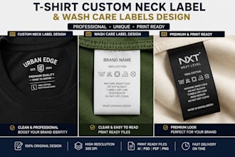 make your t shirt custom neck label, wash care labels design