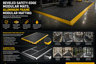 do design beveled safety edge modular mats and aluminum frame modular matting
