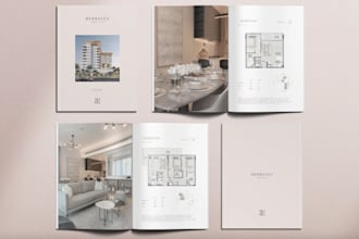 design luxury real estate property showcase brochure, realtor portfolio profile