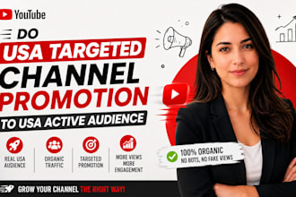 do USA youtube promotion, USA channel promotion, to USA active audience