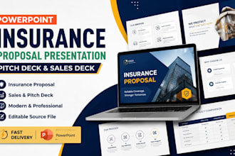 powerpoint insurance proposal presentation, pitch deck and sales deck design