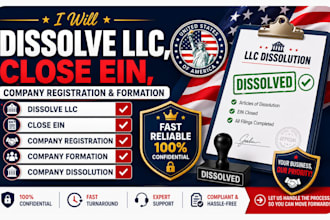 dissolve llc, close ein, company formation and file dissolution in any US state