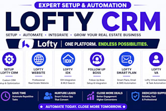 setup lofty CRM lofty website lofty idx follow up boss lofty smart plan lofty va