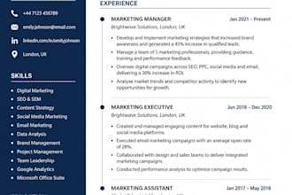 create a modern professional CV