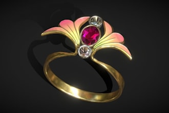 design custom jewelry cad with realistic rendering and stl files