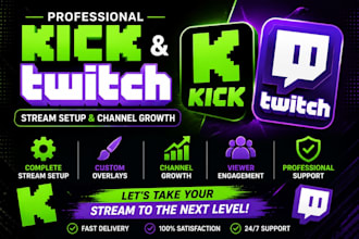 create a complete kick streamer channel setup
