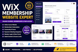 build wix membership website with online courses, community and subscriptions