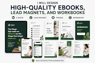 design ebook, lead magnet, workbook, freebie and canva template