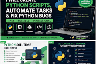 create python scripts, automate tasks, and fix python bugs