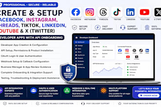 create facebook, instagram, tiktok, linkedin developer apps