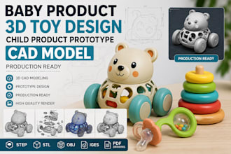 baby 3d product design 3d toy child product prototype cad model for production
