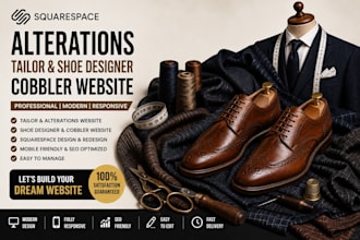 design squarespace alterations tailor website shoe designer cobbler website