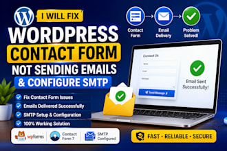 fix wordpress contact form not sending emails and configure smtp