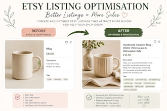 create and optimise etsy product listings