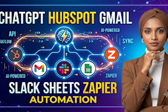 integrate chatgpt hubspot gmail slack google sheet zapier automation ai workflow