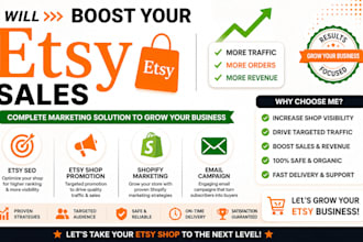 boost etsy sales etsy shop promotion shopify marketing and email campaign
