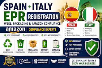 do spain italy epr registration, weee, packaging and amazon compliance