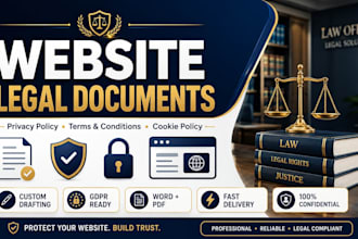 draft a privacy policy terms and conditions cookie policy and legal pages