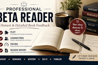 beta read your book and provide detailed feedback