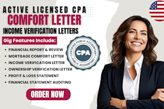 prepare CPA income verification letter for self employed and cpa attestation