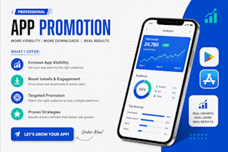 do a pro app install, app promotion, mobile app promotion