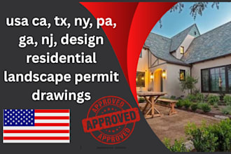 usa ca, tx, ny, pa, ga, nj, design residential landscape permit drawings