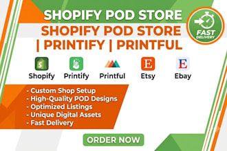 set up etsy print on demand store printiful printify shopify etsy pod store
