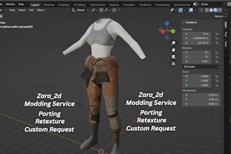 create, port, retexture, swap, rig, characters for any mod games