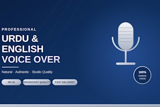 record professional urdu english voice over for youtube reels
