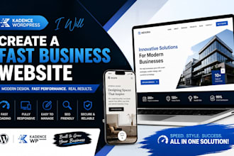 create a fast business website using kadence wordpress