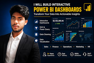 create professional power bi dashboards, reports,
