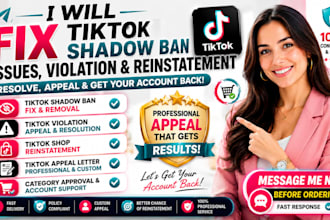 tiktok shadow ban issues tiktok suspension tiktok violation tiktok reinstatement
