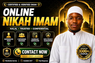 conduct your online nikah as wali provide witness and certificate