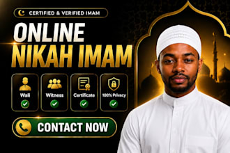 conduct your online nikah as wali provide witness and certificate