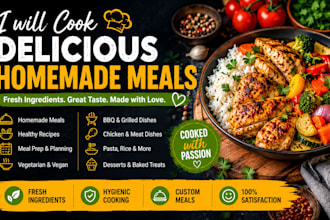 cook delicious homemade meals, healthy recipes, and custom dishes