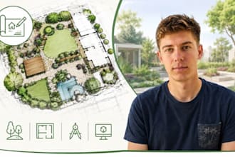 landscape plan, site plan drawing, plot drawing, landscape cad service