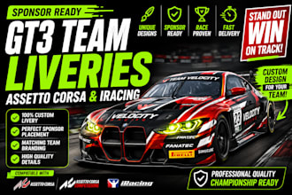 create sponsor ready gt3 team liveries for assetto corsa and iracing