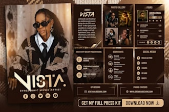 design an elite speaker media kit or author one sheet press kit epk design
