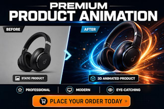 create 3d product packaging animation, product reveal and promotional video